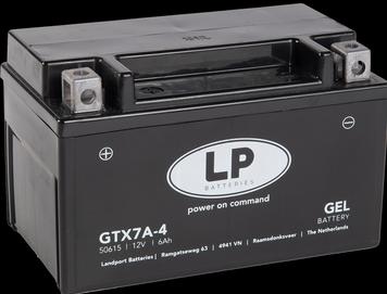 Actual product image Landport Motorbike battery Gel GTX7A-4 12V 6Ah (12 V, 6 Ah)
