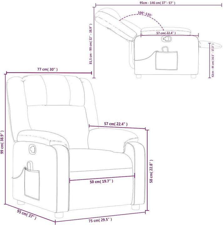 Image du produit VidaXL Fauteuil de massage en tissu