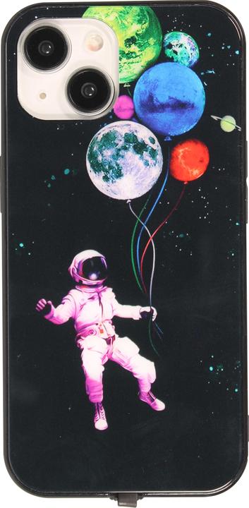 Actual product image PhoneLook Coque Silicone Glossy lumière LED intégrée avec port USB-C Floating Astronaut (Apple iPhone 15)