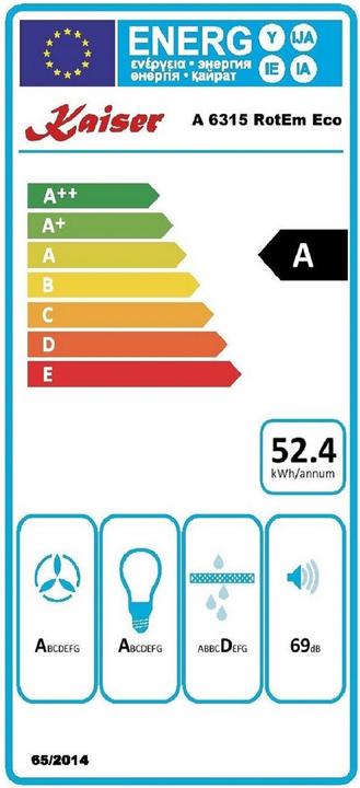 Energy Label Kaiser EH 6355 RotEm + KCG 6335 RotEm Turbo (Wall hood)