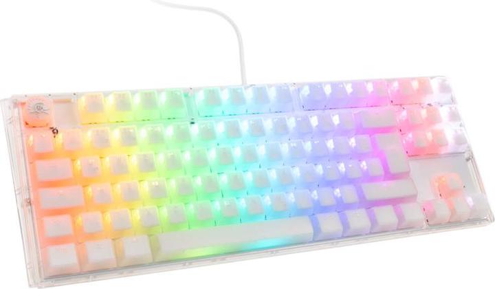 Actual product image Ducky One 3 Aura White TKL Gaming Keyboard, RGB LED - MX-Blue (DE, Cable)