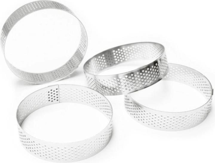 Immagine prodotto ScrapCooking Set di 4 anelli per torte perforati rotondi da 8cm (8 cm)
