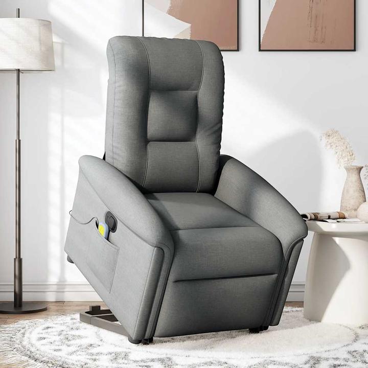 Actual product image VidaXL Massage chair with stand-up aid dark grey fabric
