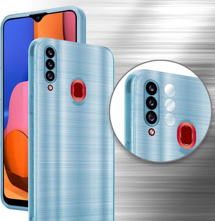 Image du produit Cadorabo Housse pour Samsung Galaxy A20s en TPU brossé Protection appareil photo LM160 Style (Samsung Galaxy A20s)