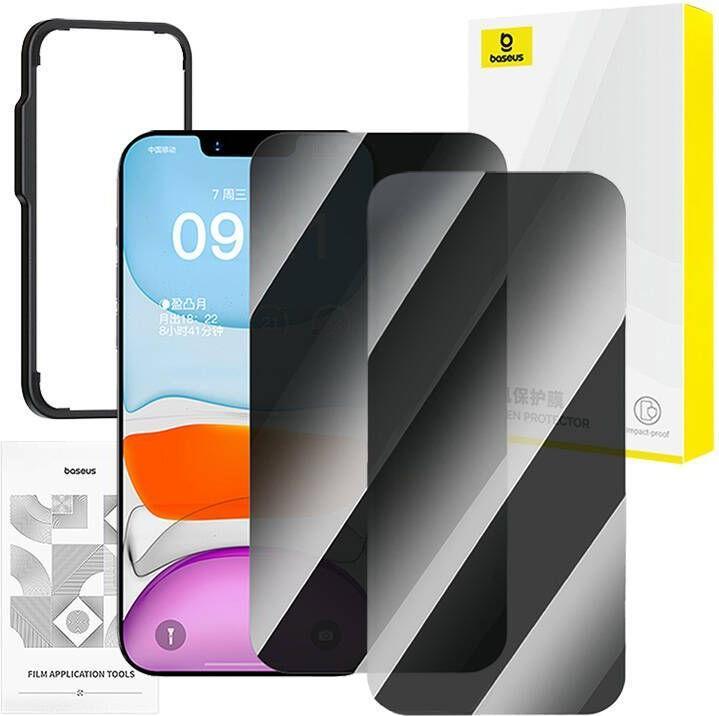 Produktbild Baseus privacy tempered glass Superior for iP 11Pro/X/XS +2x cleaning kit i EasyStick (1 Stück, Apple iPhone XS, Apple iPhone 11 Pro, Apple iPhone X)
