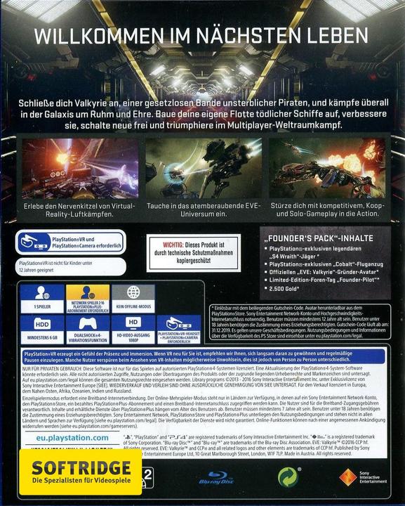 Produktbild Sony Eve Valkyrie (PS4, Multilingual)