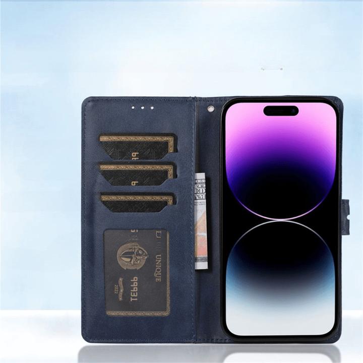 Produktbild Cover-Discount iPhone 15 Pro Max - Premium Handyhülle Etui dunkelblau (Apple iPhone 15 Pro Max)