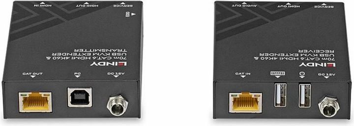Actual product image Lindy 70m Cat.6 HDMI 4K60, USB & Audio KVM Extender