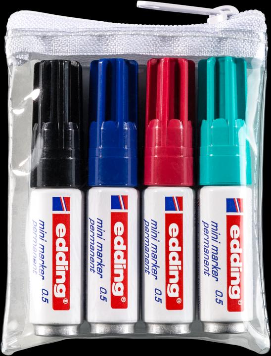 Produktbild Edding MINI-MARKER - permanent (Mehrfarbig, 3 mm, 4 x)