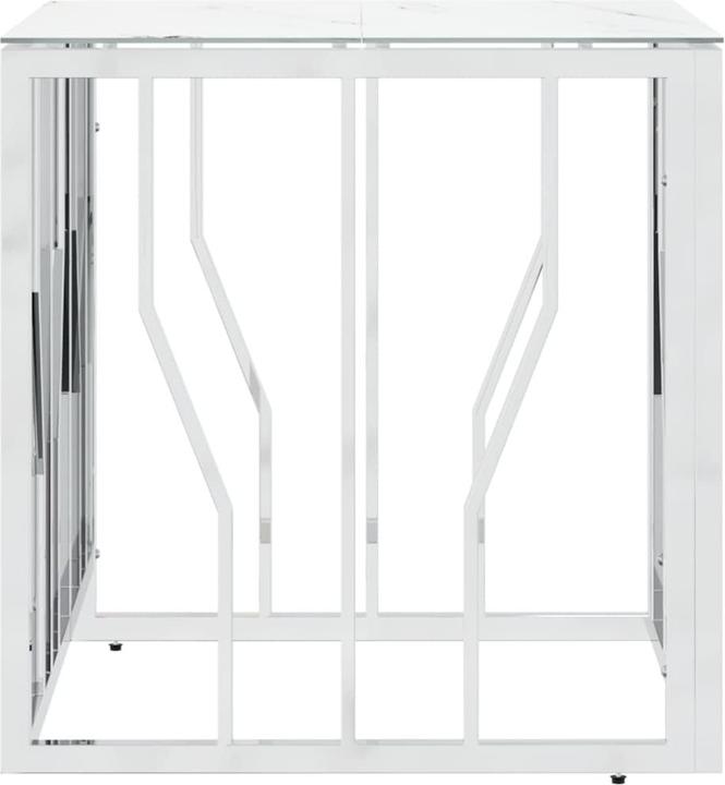 Produktbild VidaXL Couchtisch Silbern 50x50x50 cm Edelstahl und Glas (50 x 50 x 50 cm)