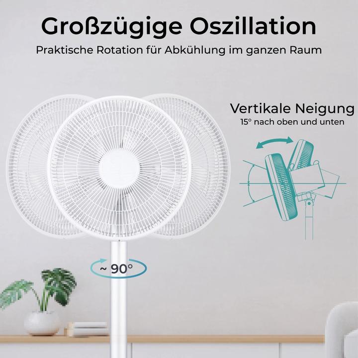 Produktbild KLAMER Silent Ventilator mit Fernbedienung, 12 Geschwindigkeitsstufen, autom. 90° Oszillation (57.90 dB)