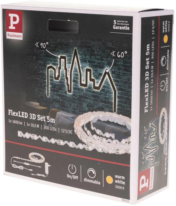 Actual product image Paulmann FlexLED 3D Stripe Set (Warm white, 500 cm, Indoor)