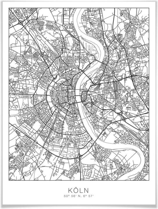 Immagine prodotto Trenddeko Mappa della città di Colonia (60 x 80 cm)