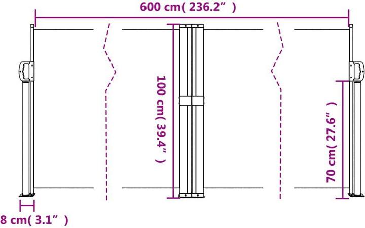 Actual product image VidaXL Extendable side awning (6 m)