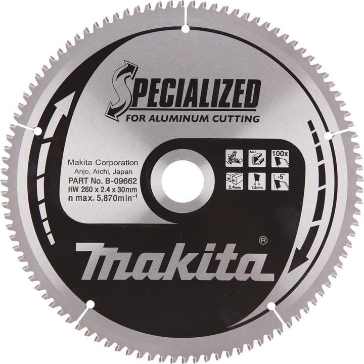 Produktbild Makita Sägeblatt 260x30x100Z B-09662