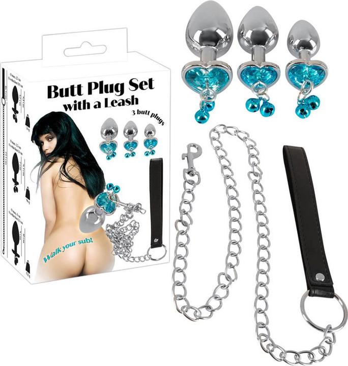 Actual product image You2Toys Butt Plug Set with a Leash
