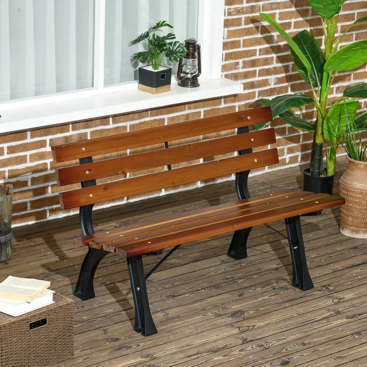 Actual product image Outsunny Garden bench with high backrest