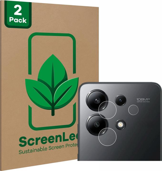 Actual product image ScreenLeaf Protective film sustainable screen protector screen protector film clear transparent (2 Piece, Xiaomi Redmi Note 13 4G)