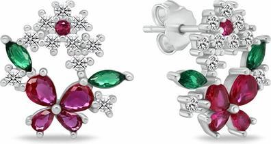 Produktbild Brilio Silver - Cute Silver Earrings Kitten with Zircons EA1062W