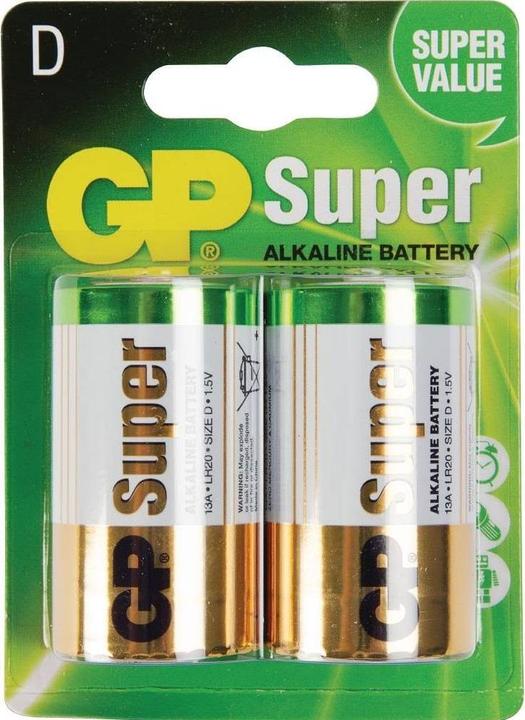 Produktbild GP Batteries Super (2 Stk., D, 1300 mAh)
