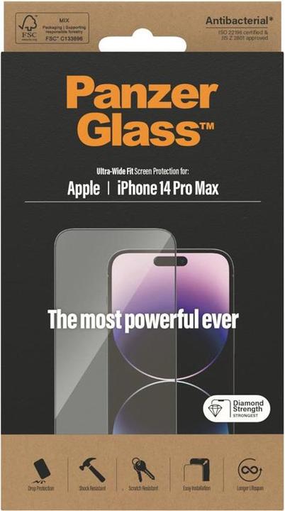 Immagine prodotto PanzerGlass Vestibilità ultra-ampia (1 Pezzo/i, Apple iPhone 16 Pro)