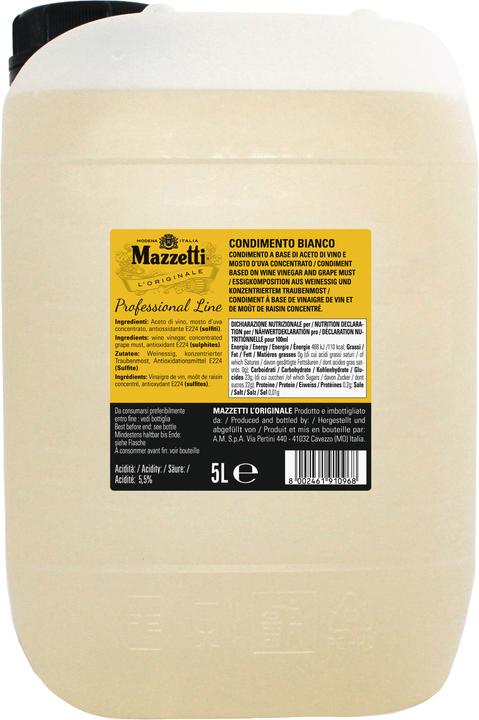 Mazzetti MZ Condimento Balsamico Bianco 5L (5000 ml)