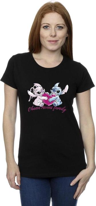 Immagine prodotto Disney Lilo And Stitch Ohana Heart With Angel Maglietta Donna (XXL)
