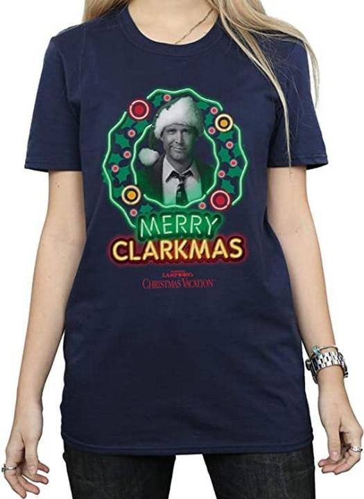 Actual product image National Lampoon´s Vacation Womens/Ladies Greyscale Clarkmas Cotton T-Shirt (L)