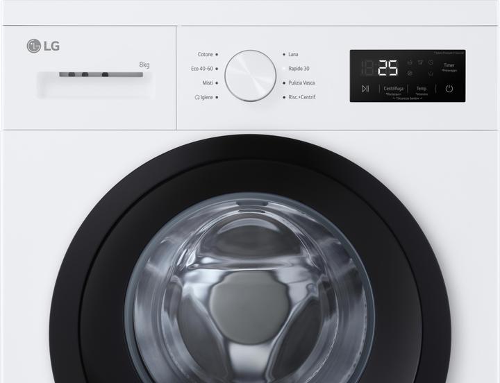 Image du produit LG Waschmaschine Weiss, 1400 Umin, A ITModell (8 kg, Gauche)