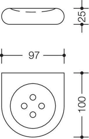 Produktbild Hewi Seifenablage SERIE 477 m Noppen B 97mm H 2,5cm T 100 tsw