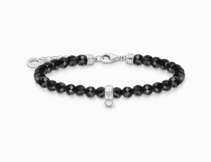 Immagine prodotto Thomas Sabo Bracciale con perline nere (19 cm, Argento 925)