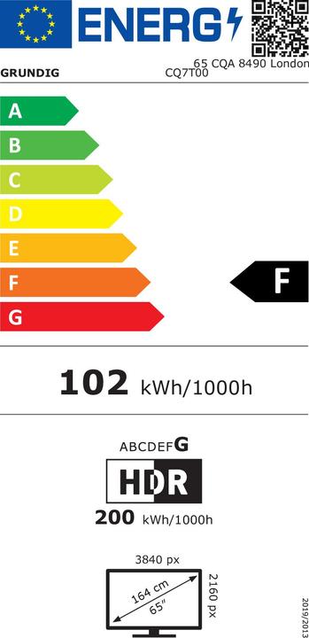 Energielabel Grundig Grun Led-TV UHD (65", 4K)