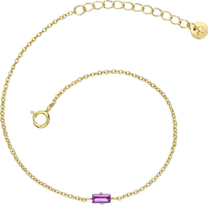 Glanzstücke München Damen Sterling Silber Zirkonia gelbgold 17,0 cm Basislänge + 3,0 cm Verlängerung - 26675 (17 cm, Sterling Silber)