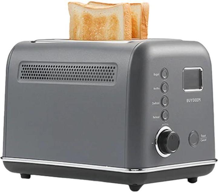 Actual product image Buydeem Toster 2 Slice Automatic Metal Toaster, model DT730E, color Ink Grey, EU (EU plug)