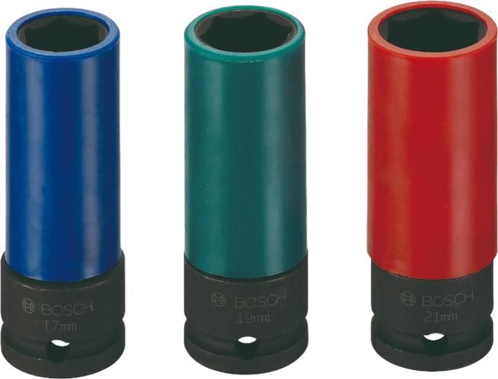 Produktbild Bosch Professional Zubehör Steckschlüssel-Set, 3-tlg., 17/19/21 mm (19 mm, 21 mm, 17 mm)