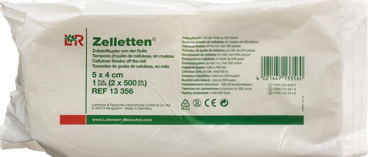 Produktbild L&R Zelletten Zellstofftupfer Rollen (2 x 500 Stk)