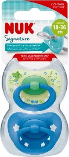 Image du produit NUK Sucettes en silicone Signature taille 3 (18-36 mois) vert / bleu, 2 pcs tétines (2 x, 18 - 36 M.)