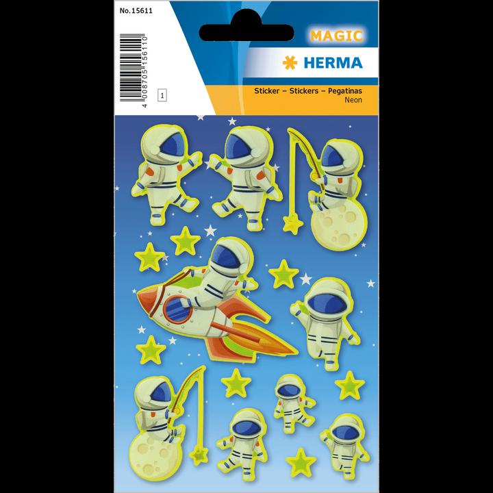 Actual product image Magni 15611 Neon stickers for children, Luca on the moon (16 stickers, plastic, matt) self-adhesive
