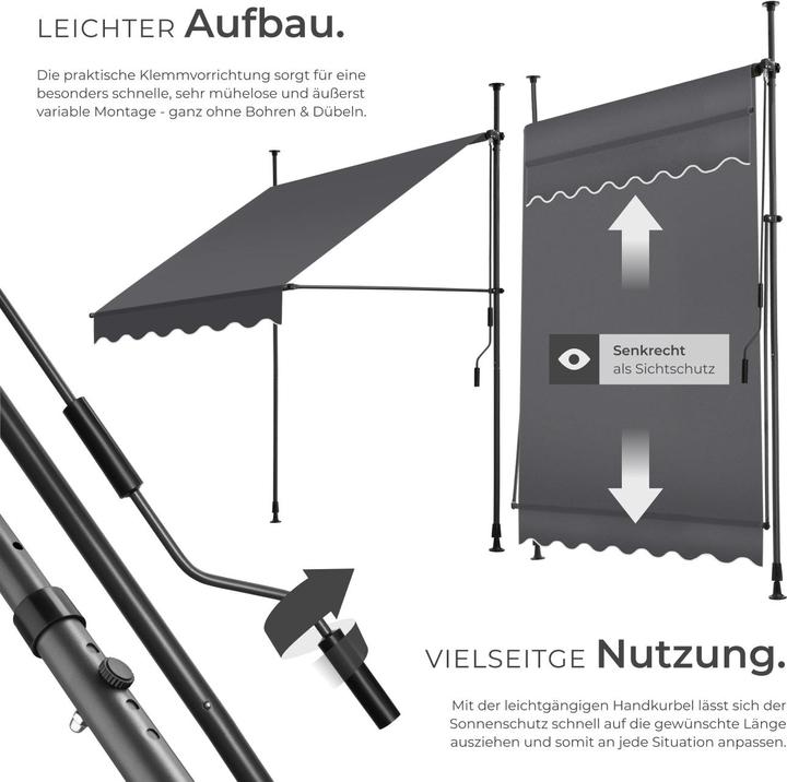 Immagine prodotto tectake Tenda da sole a morsetto (1.50 m)