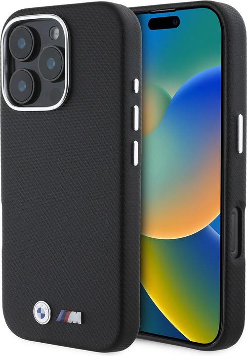 Image du produit BMW BMHCP16L23PUFWKEV iPhone 16 Pro 6.3" czarny/black hardcase M Edition Kevlar wrapped metal (Apple iPhone 16 Pro)