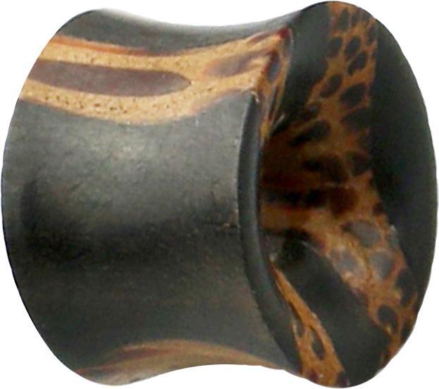 Produktbild Star Piercing Flared Tunnel aus Kokosnussholz und Areng Holz gestreift (ohne Messing, Organisch)