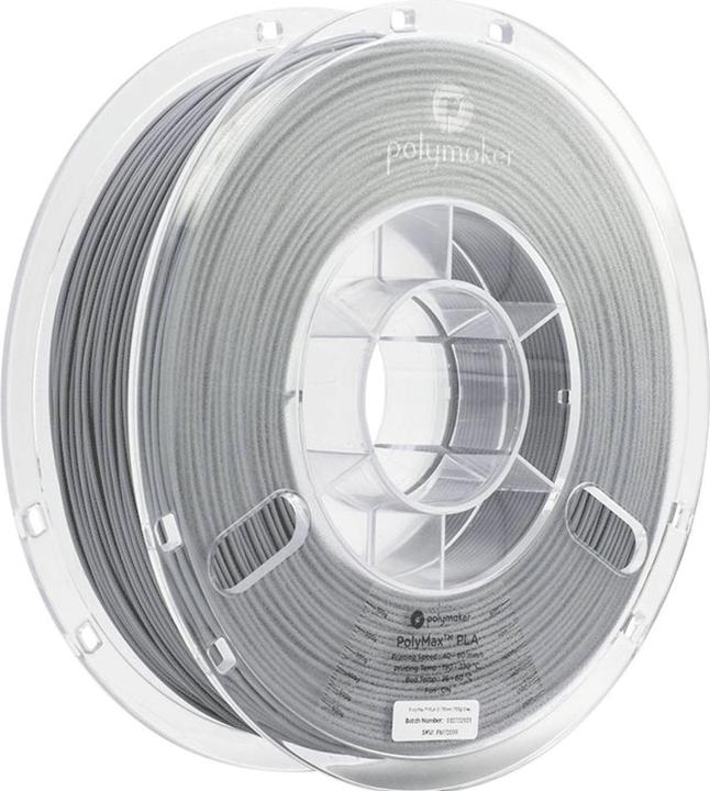 Immagine prodotto Polymaker PA06003 PolyMAX Tough Filament alta rigidità, alta resistenza alla trazione (PLA, 1.75 mm, 750 g, Grigio)