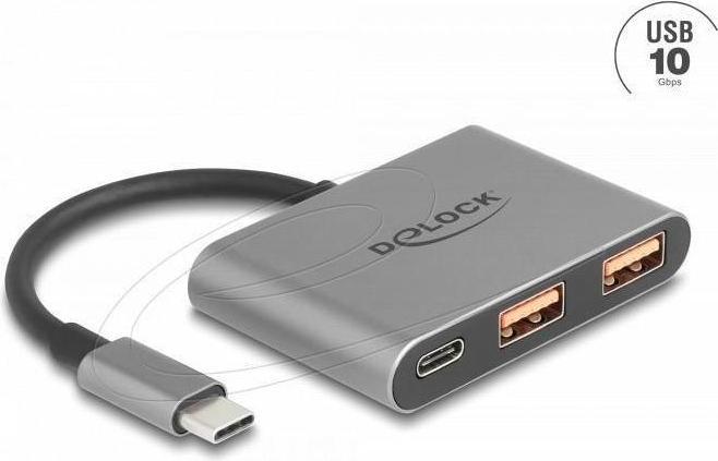 Image du produit Delock 3 Port USB Hub 10 Gbps mit USB Type-C zu 1 x USB Type (USB-C, 3 Ports)