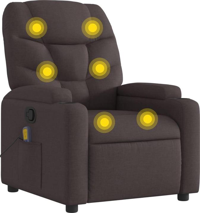 Produktbild VidaXL Massagesessel Dunkelbraun Stoff,Farbe: Dunkelbraun,Material