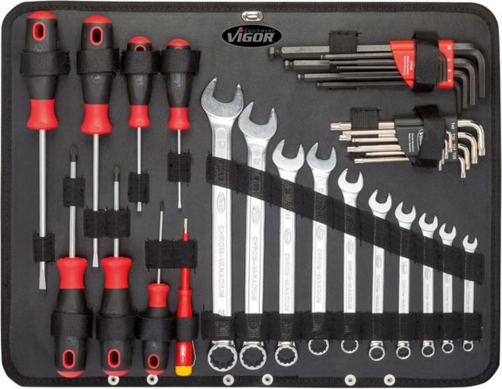 Actual product image Vigor Tool case ∙ universal ∙ V2542 ∙ square6.3 mm (1/4 inch), square12.5 mm (1/2 inch), square... (143 pieces)