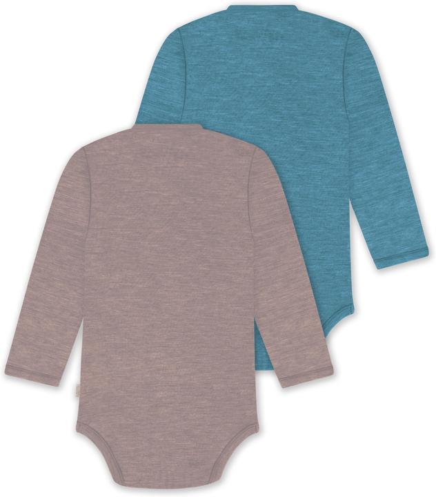 Produktbild Normani 2er Pack Bio Baby-Body Langarm Wickelbody aus Merinowolle für Junge und Mädchen - 9353 (86)