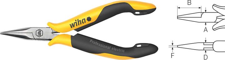 Actual product image Wiha ESD Flat Round Nose Pliers Straight 145 (145 mm)