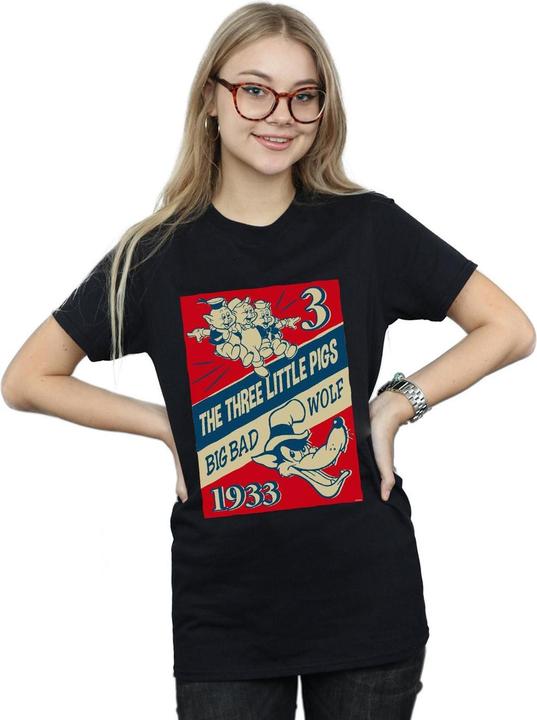 Immagine prodotto Disney Three Little Pigs And The Big Bad Wolf Maglietta Ampia Donna (XL)