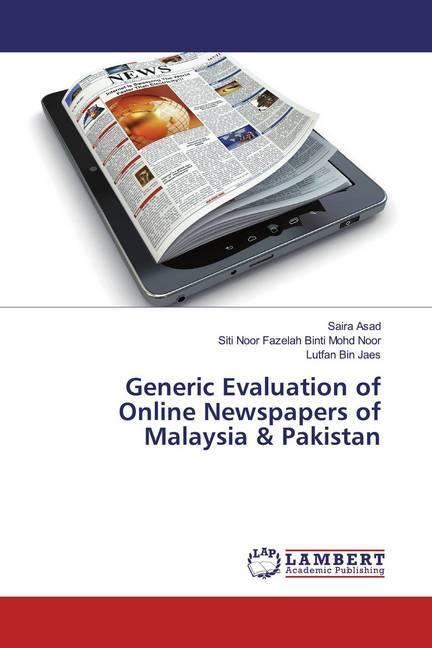 Image du produit Generic Evaluation of Online Newspapers of Malaysia & Pakistan (Siti Noor Fazelah Binti Mohd Noor, Saira Asad, Lutfan Bin Jaes, 2019)
