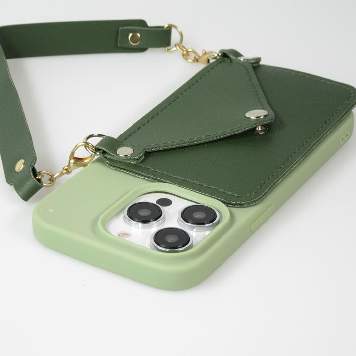 Produktbild PhoneLook Hülle Soft-Touch-Silikon mit Karten- oder Geldfach aus Leder und integriertem Lanyard (Apple iPhone 14 Pro Max)
